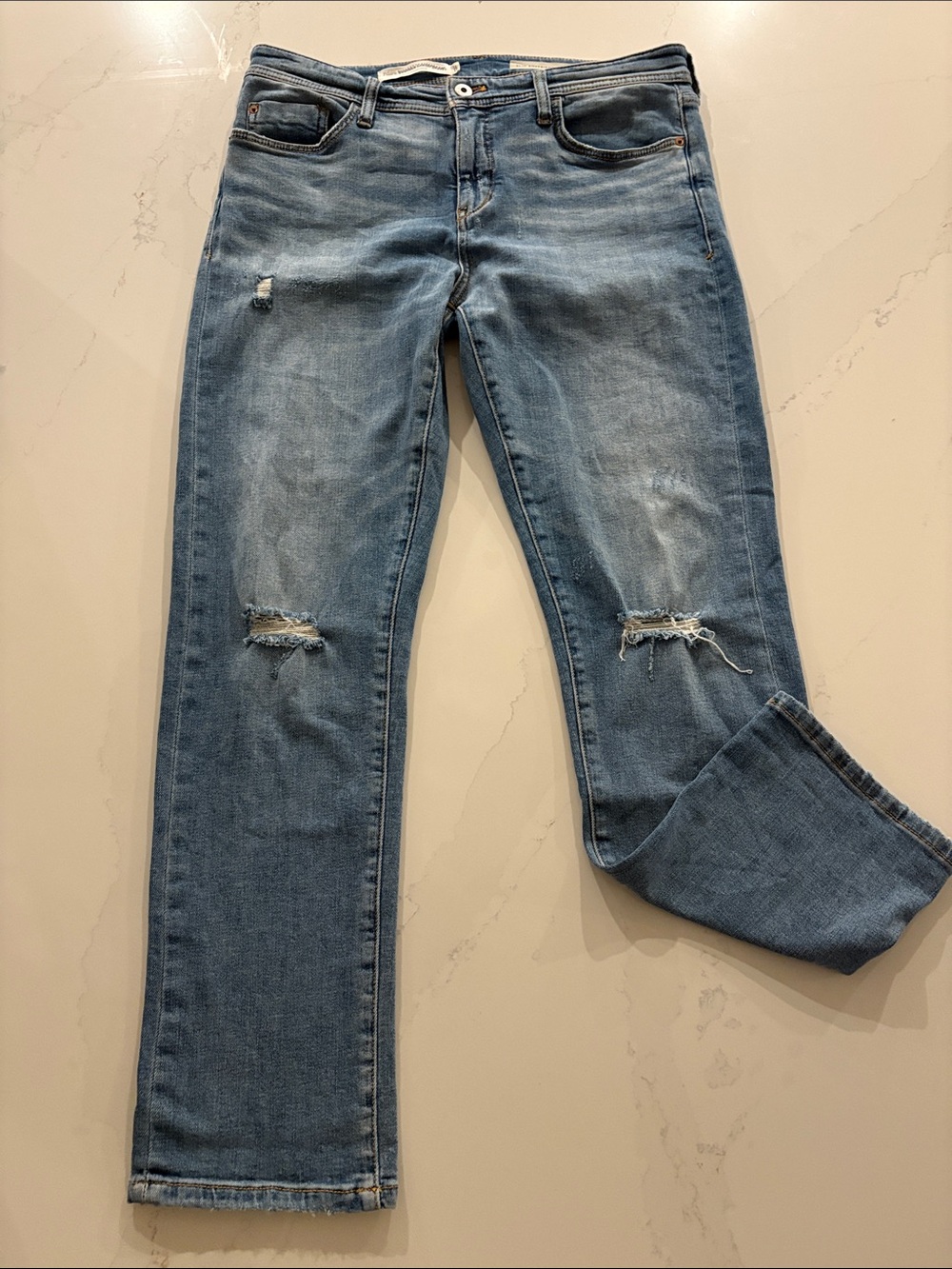 Anthropologie Pilcro Slim Boyfriend Blue Denim Jeans Size 29